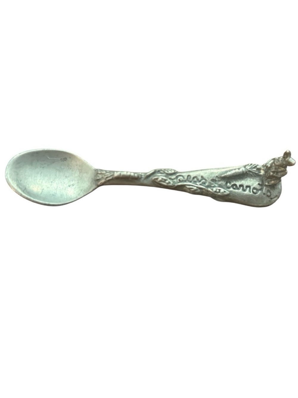 Vintage Metal Morphosis Pewter Baby Spoon “Peas & Carrots”